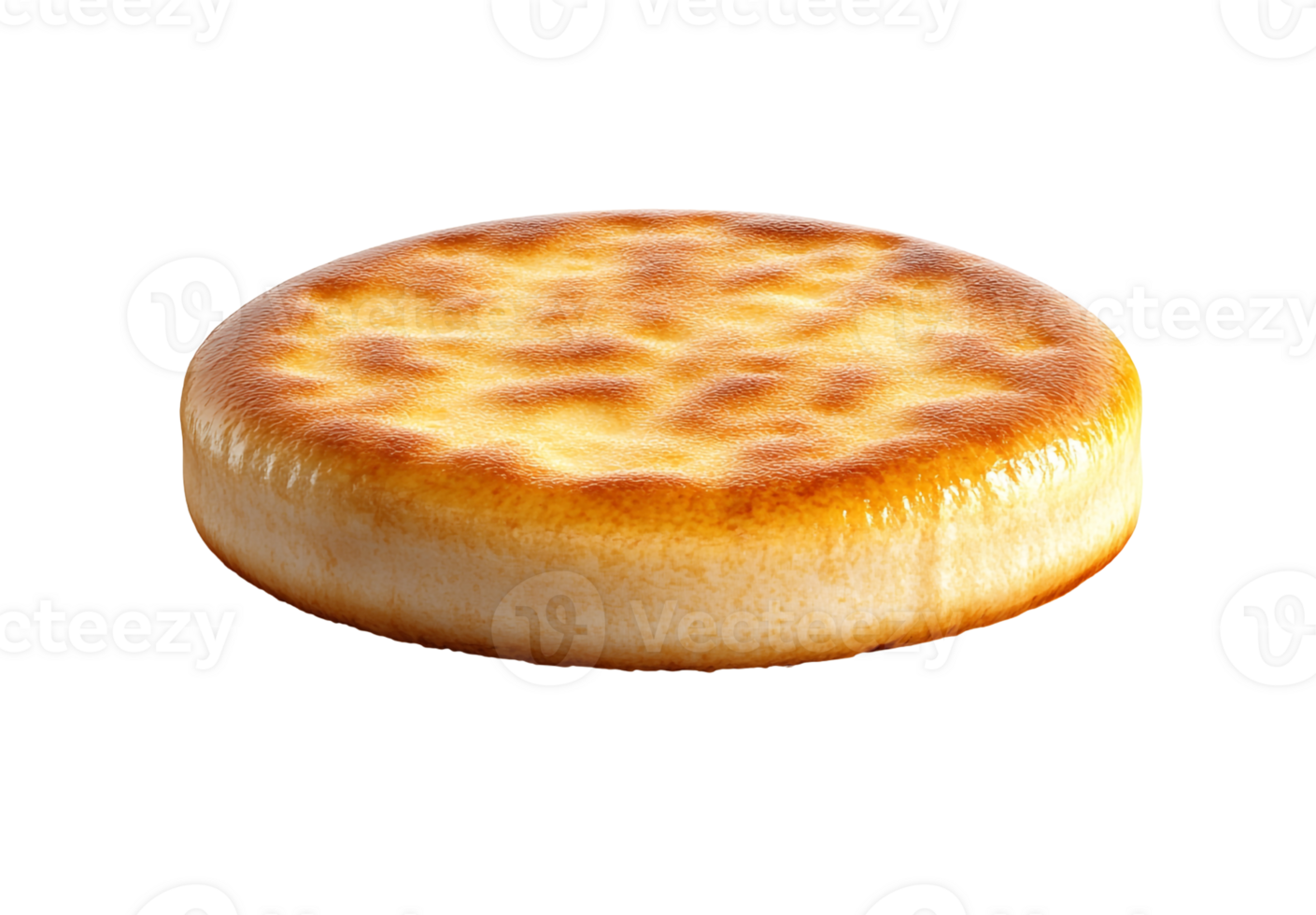 Top View of Sweet Round Flatbread on Transparent png