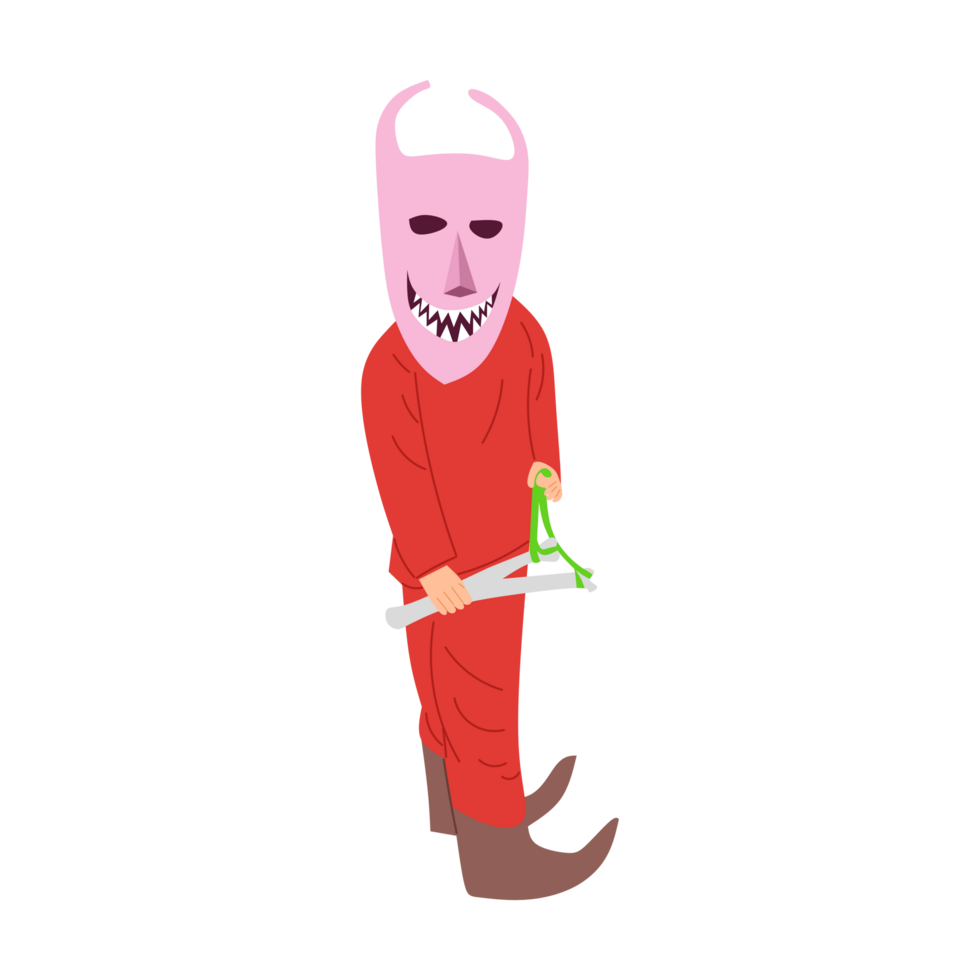 Kids in Halloween Costumes and red mask png