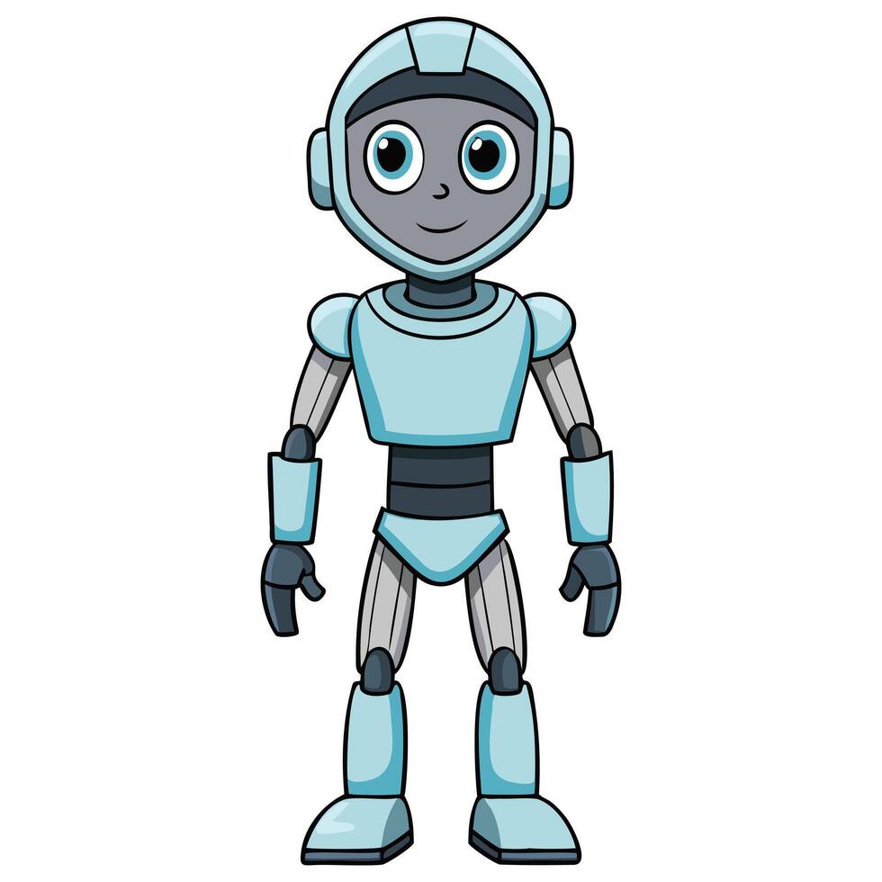 Futuristic Humanoid Robot Characters vector