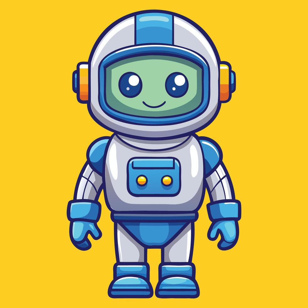 Adorable Space Explorer Bot vector