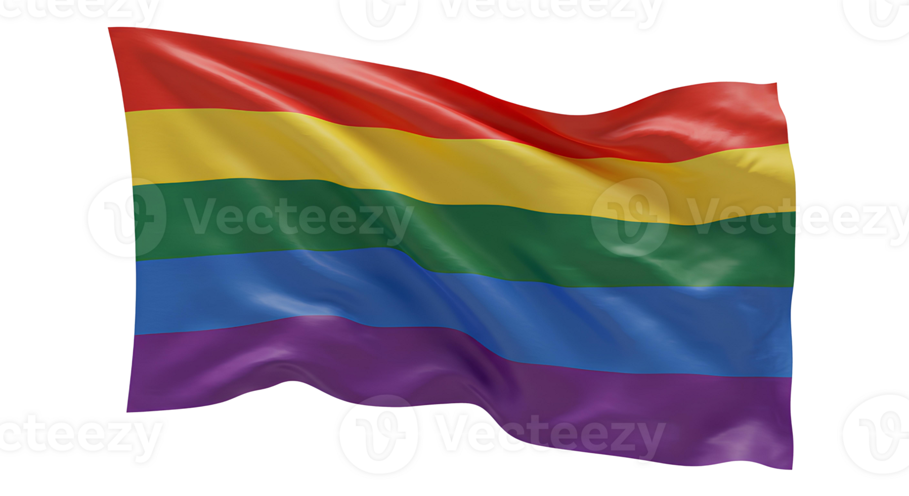 Flat lay of rainbow Pride flag isolated symbol of gay pride and LGBTQ support for equality and awareness projects png