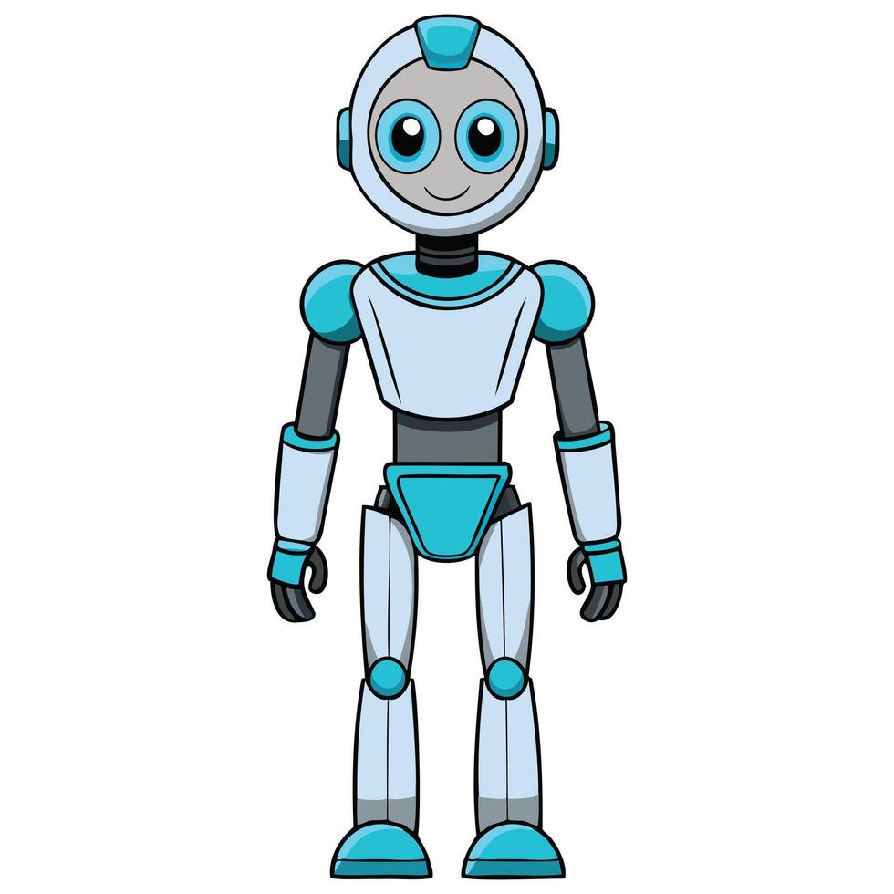 Humanoid Robots Technology Illustration vector