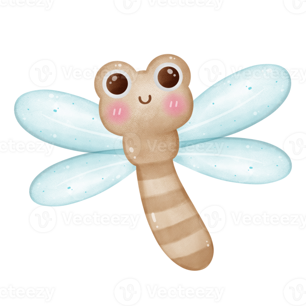 Cute Dragonfly Illustration, Flying Insect Clipart png