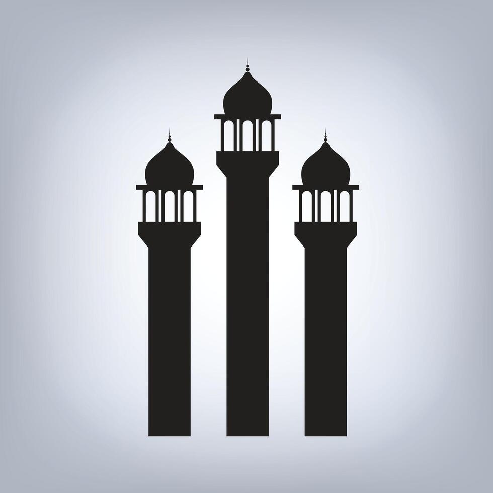 Masjid minar in black color art with an abstract background vector