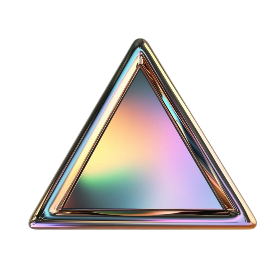 3d triângulo prisma forma com transparente fundo para educacional e visual projetos png