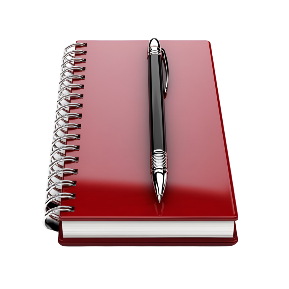 Notebook With Pen Isolated On Transparent Background png