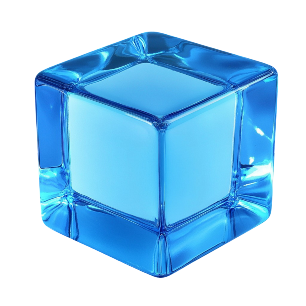 Frozen Blue Ice Cube With Crystal Texture png