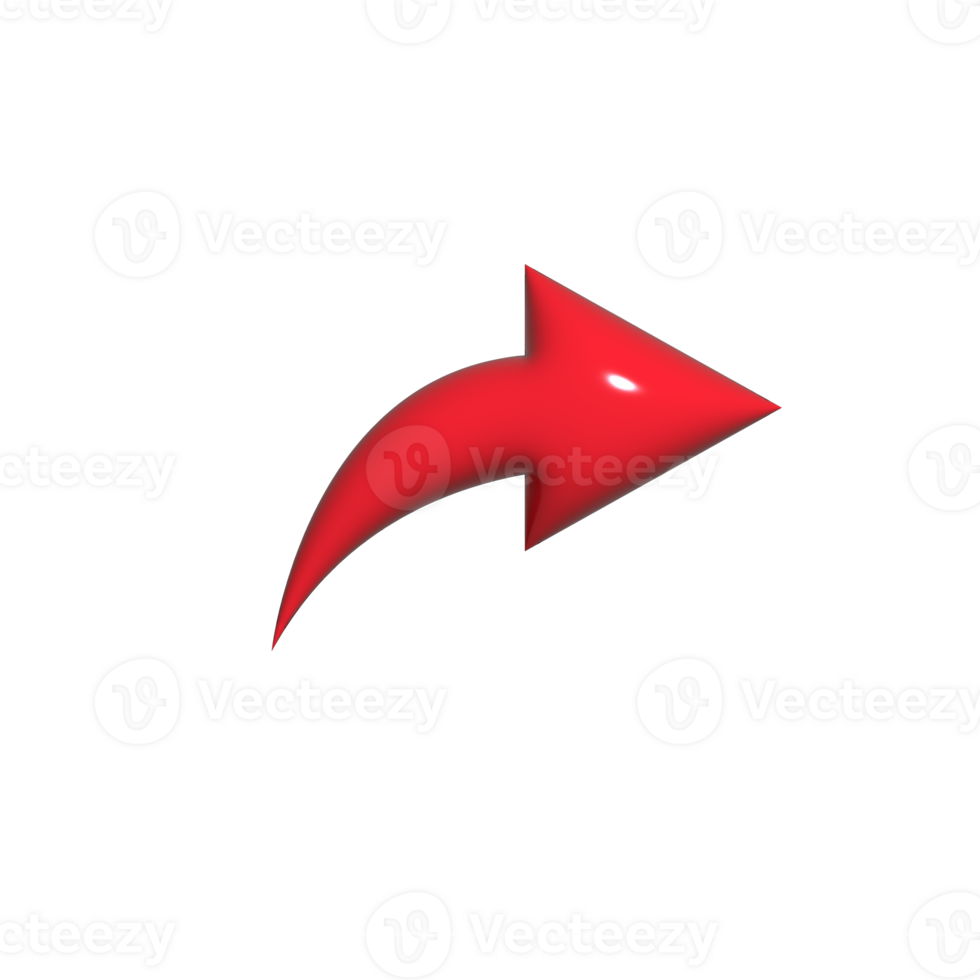 3D red arrow icon transparent File. arrow icon for your web site design, logo, app, UI. arrow indicated the direction symbol png