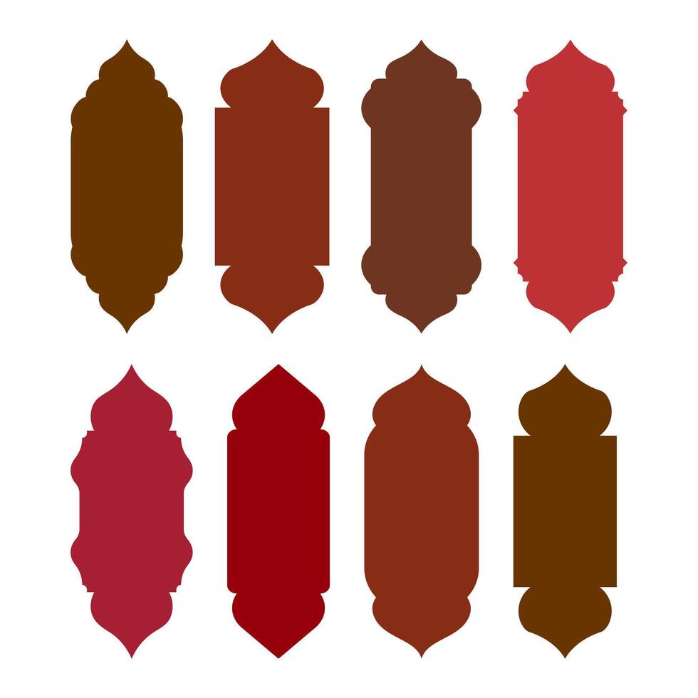 Oriental Red Elegant Frame or Border Background Set vector