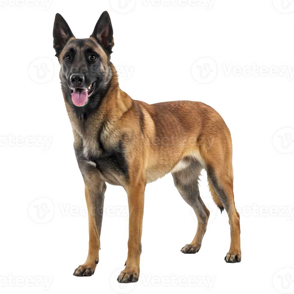 Magnificent Belgian Malinois Dog Breed Portrait Showing Alertness and Strength png