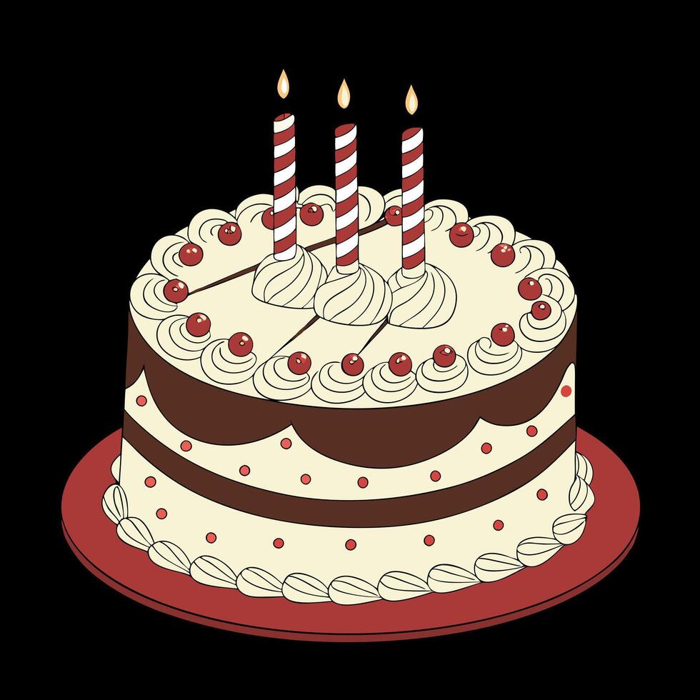 Colorful Birthday Cake Fun vector