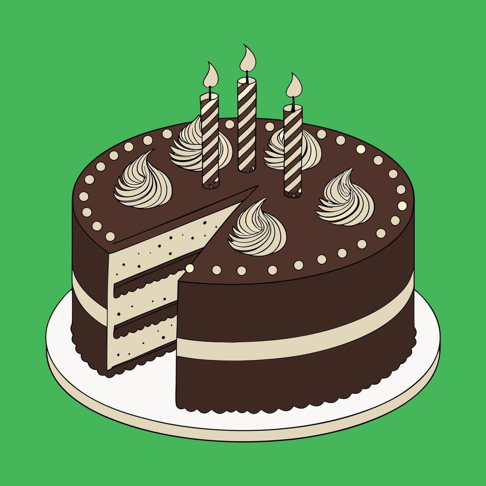 Birthday cake illustration vector