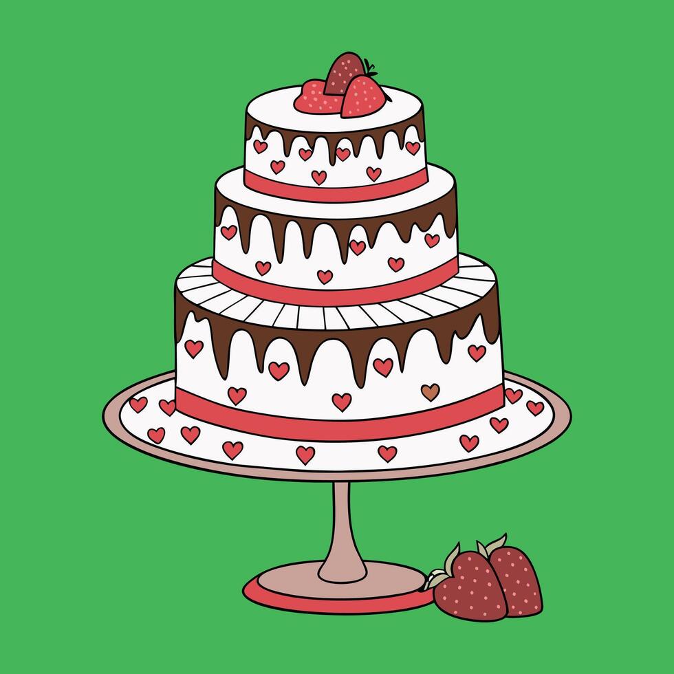 Birthday cake art vector