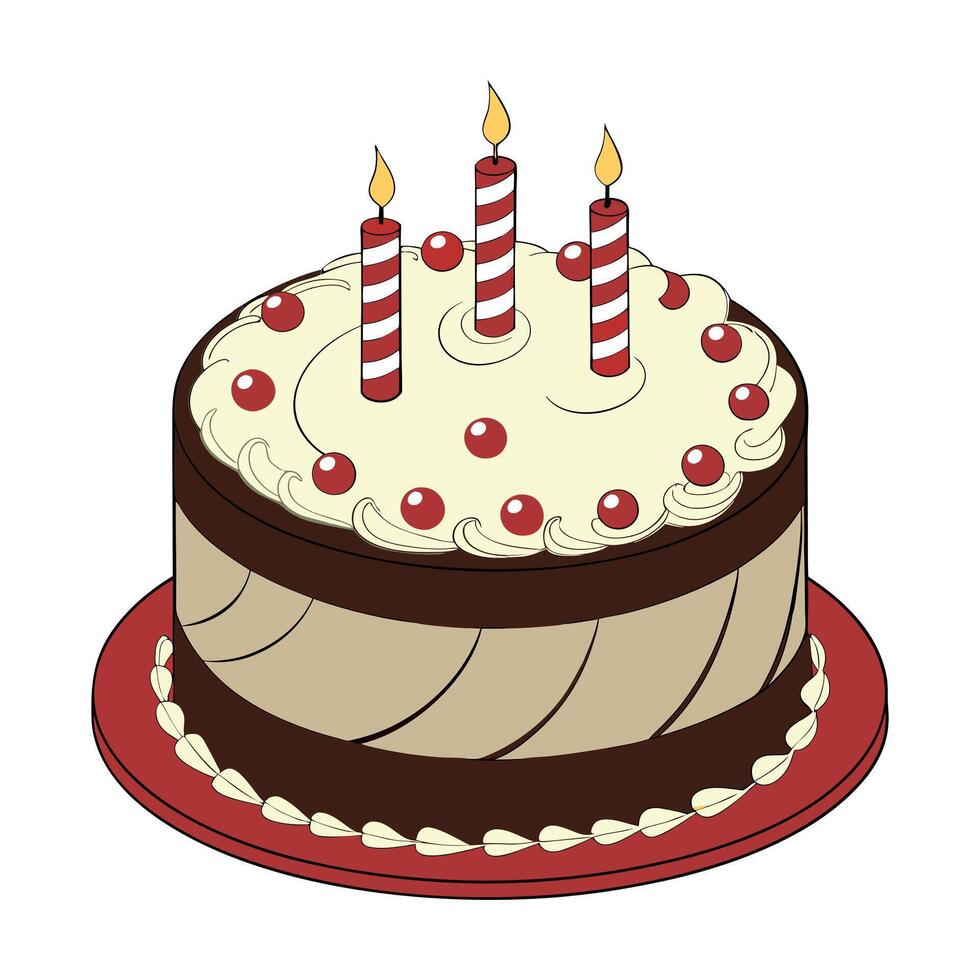 Birthday Cake Sweet Traditions vector