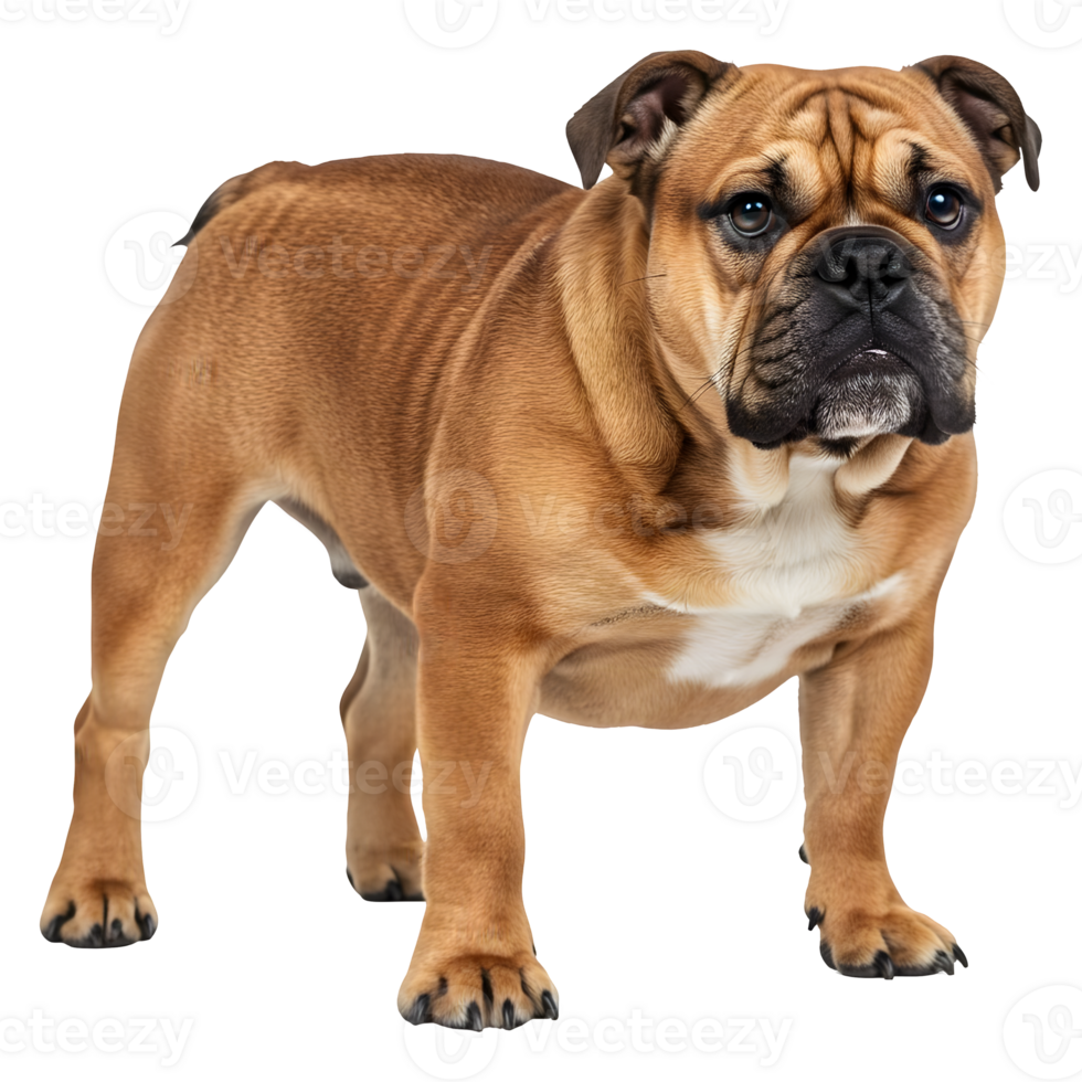 A Majestic Brown Olde English Bulldogge Standing Proudly png