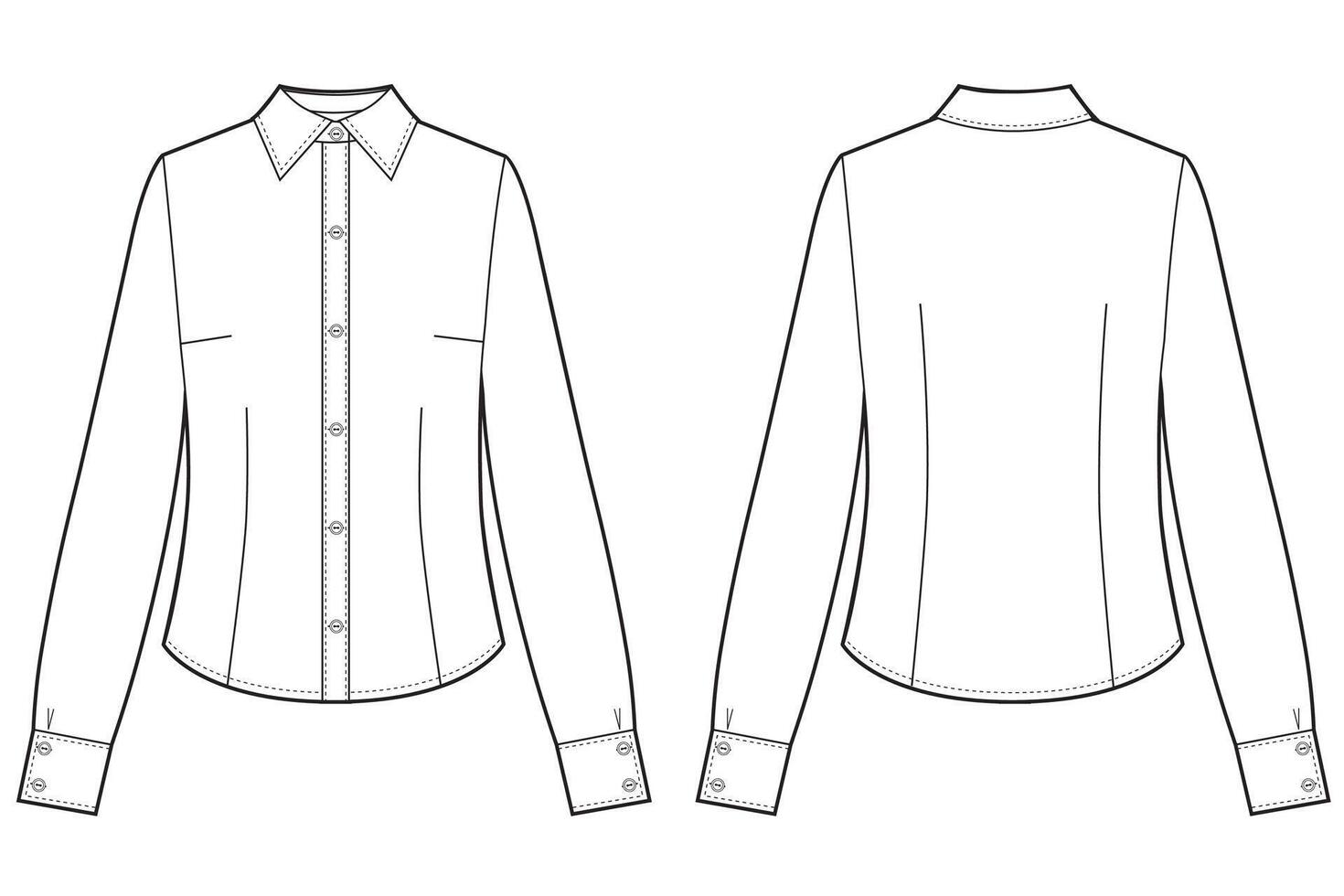 Formal long sleeved blouses for lady vector