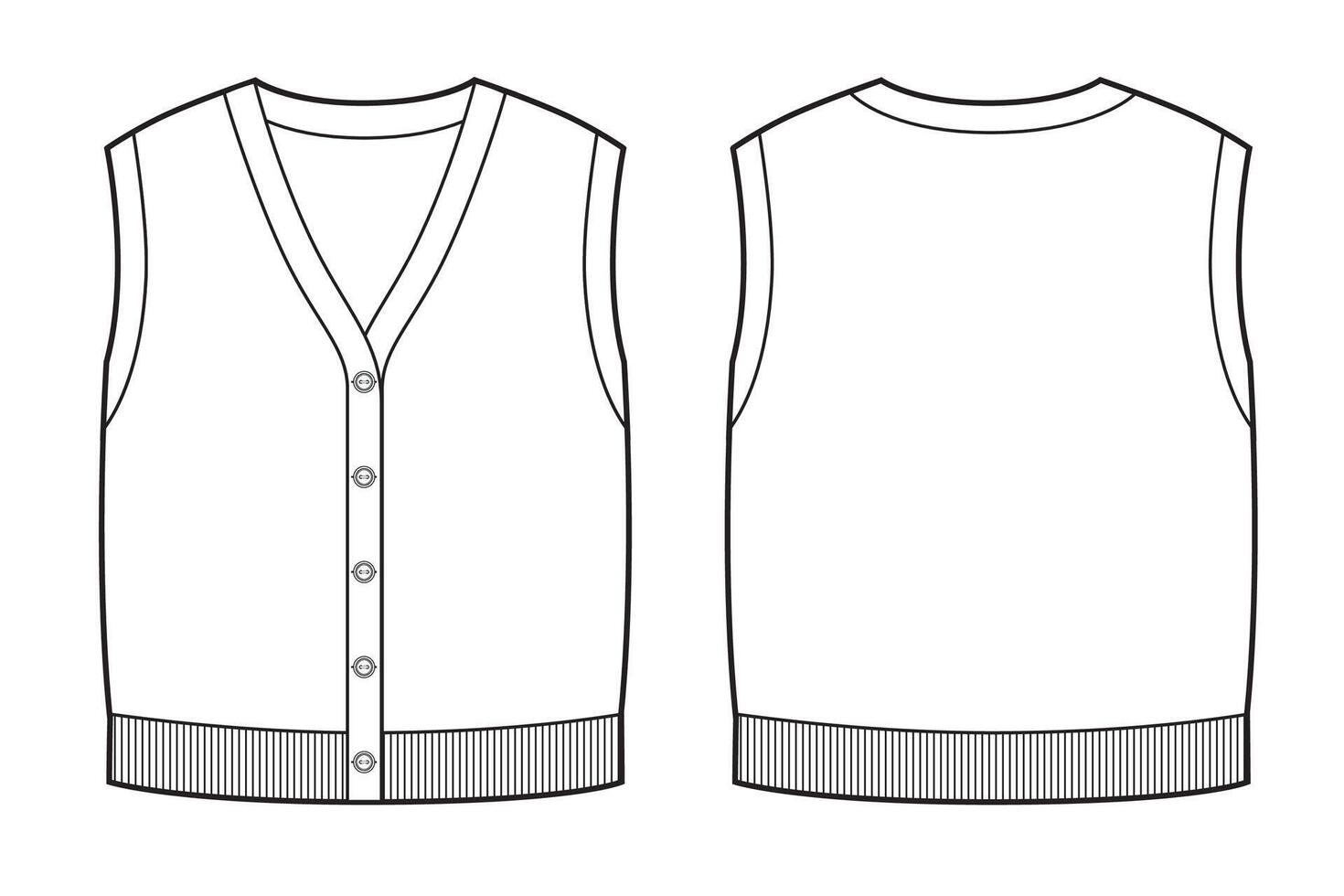 Kids knitted vest with buttons clasp vector