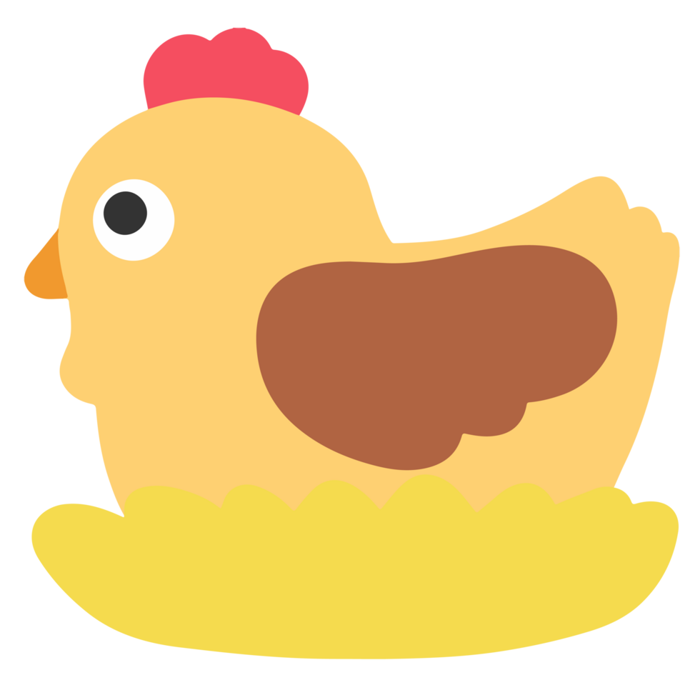 Illustration of a Chicken Sitting on a Nest png