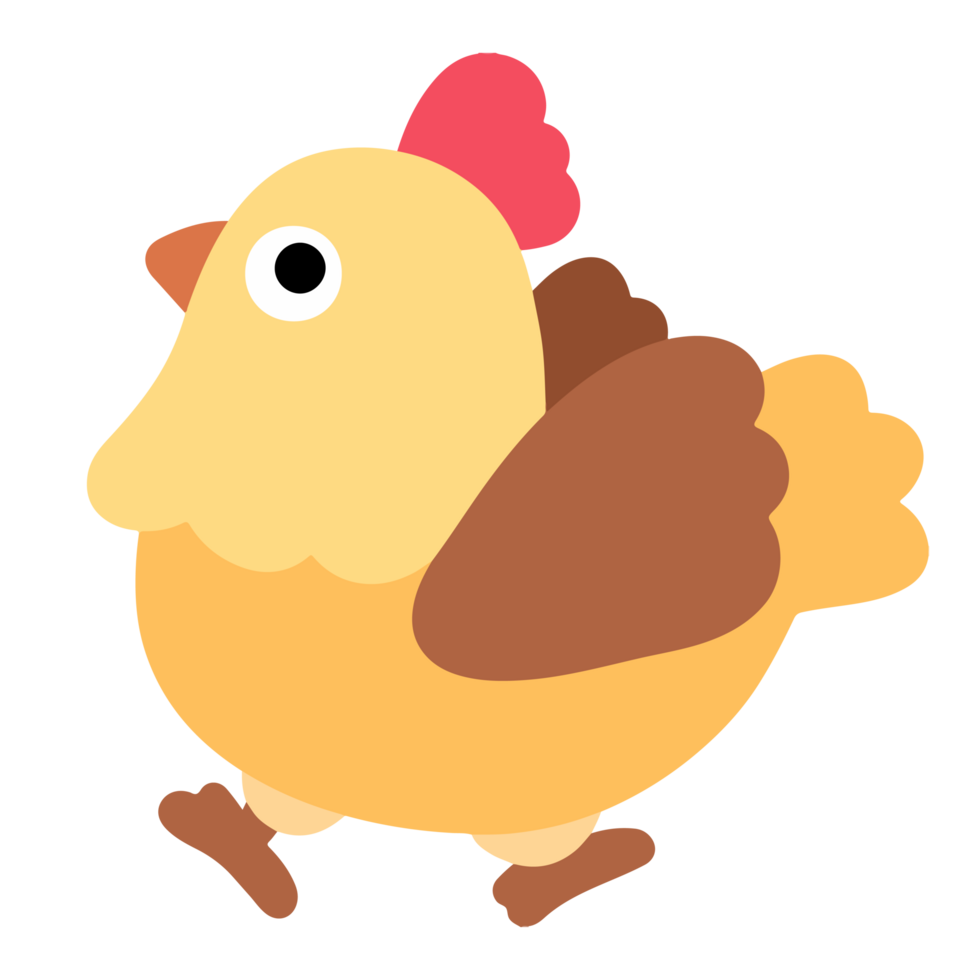 Cartoon Illustration of Walking Chicken png