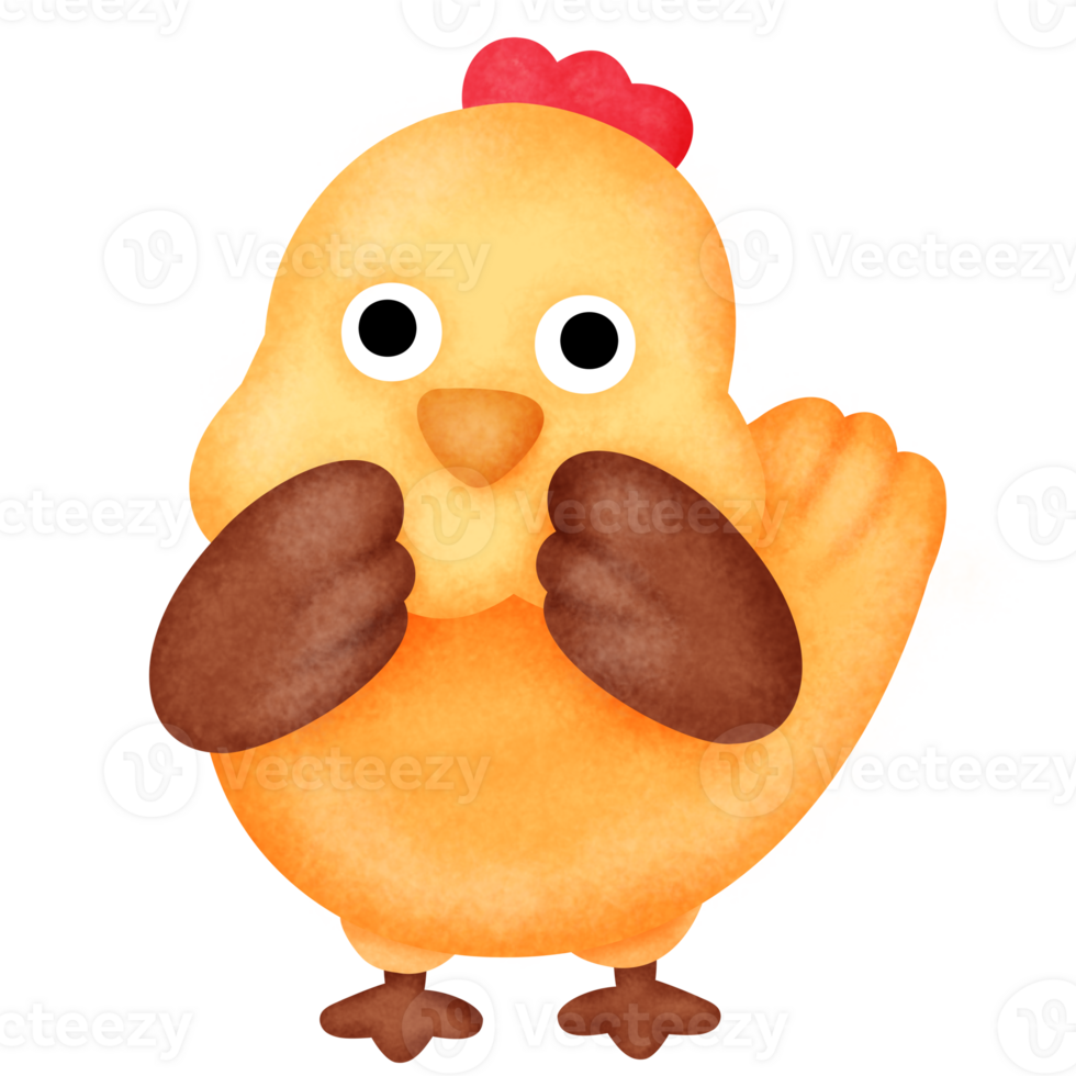 Illustration of a Cute Cartoon Chicken png
