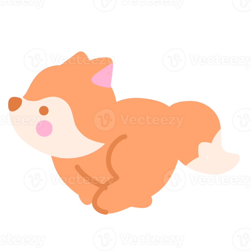 Cartoon Illustration of a Running Fox png