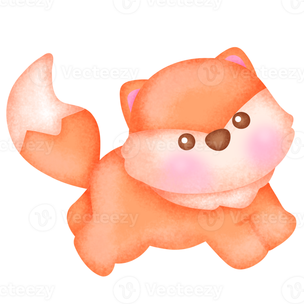 Illustration of a Cute orange Fox png