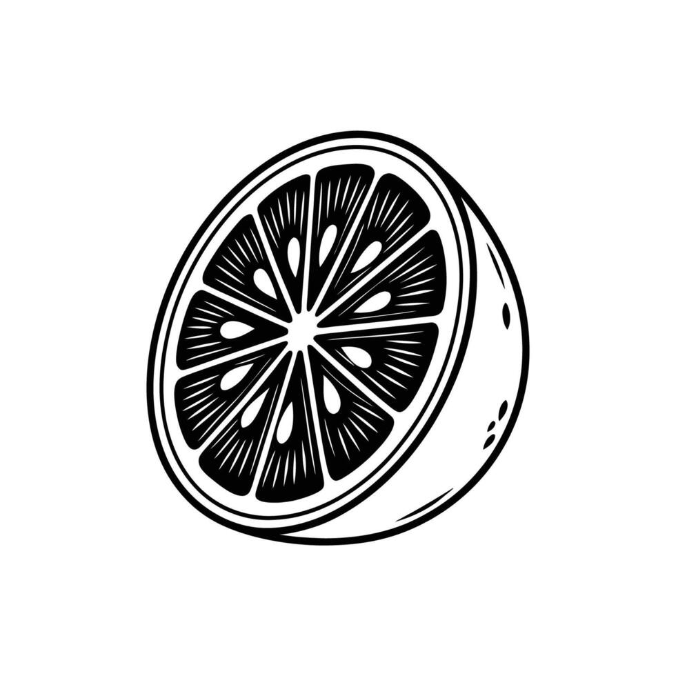 Healthy Lemon Graphic Vitamin C Slice vector