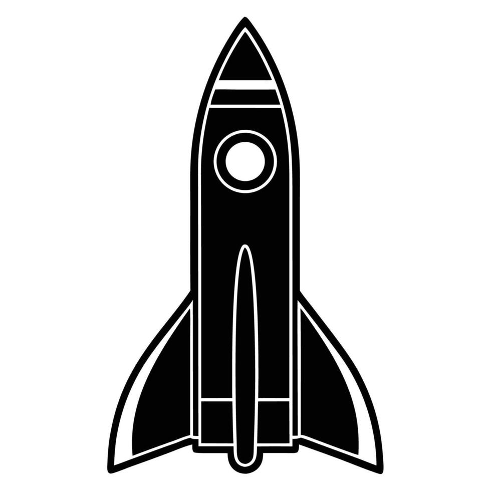 Iconic Rocket Graphic Space Age Design vector