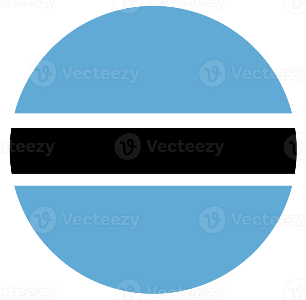 Circle badge Botswana flag button isolated. Rounded Botswana emblem. png
