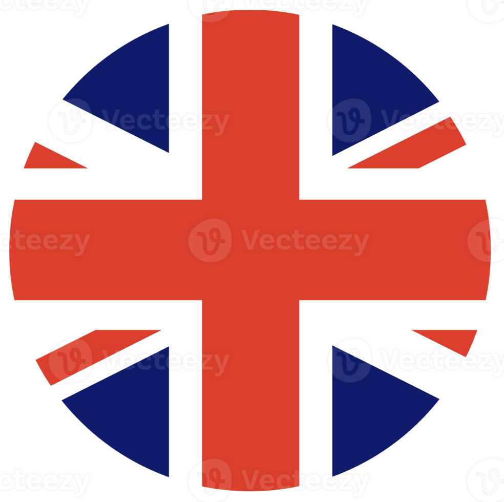 United Kingdom flag in circle, shape. png