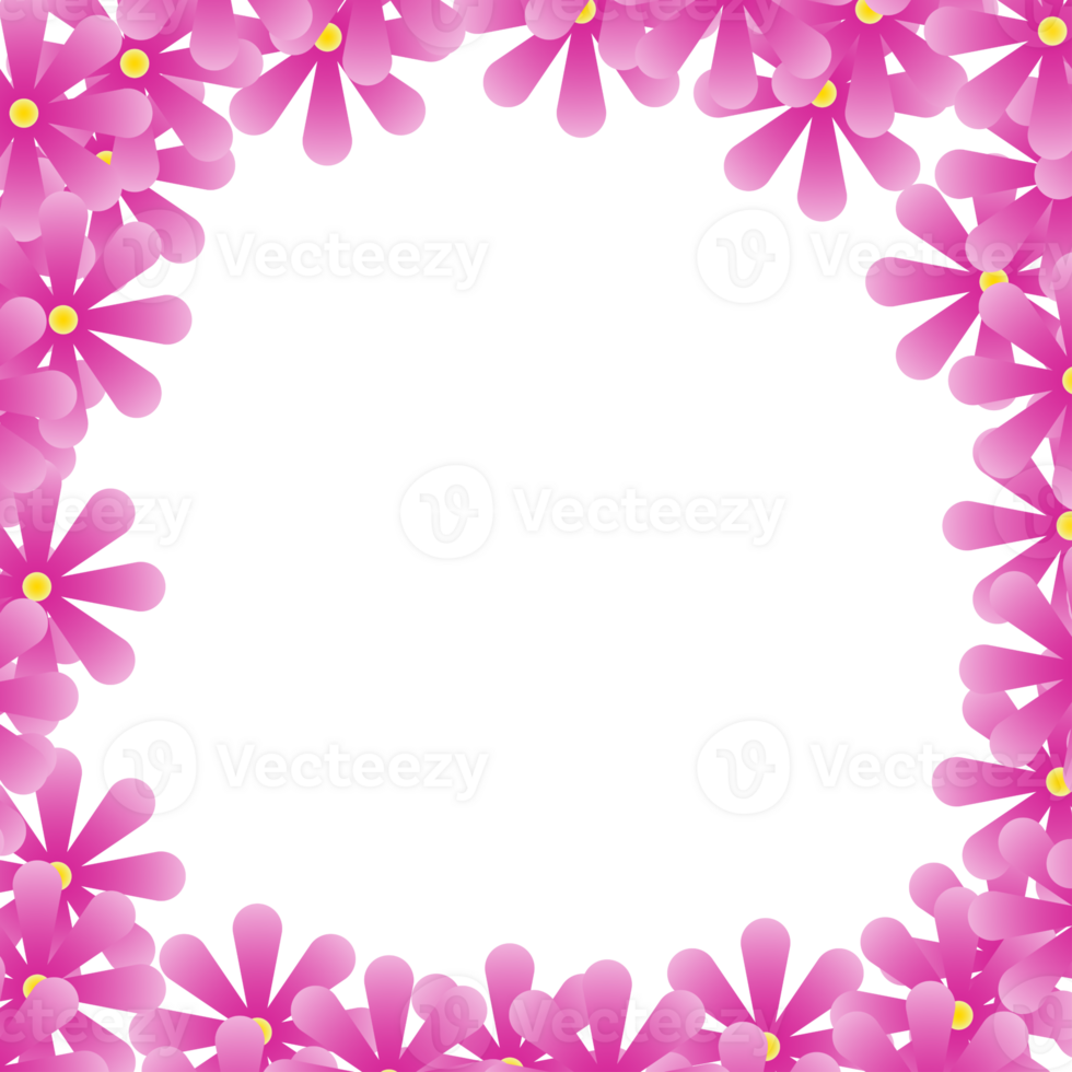 Pink Gradient Flower Frame png