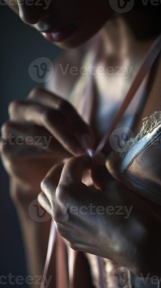 Graceful Dancer Spinning in Warm Light photo