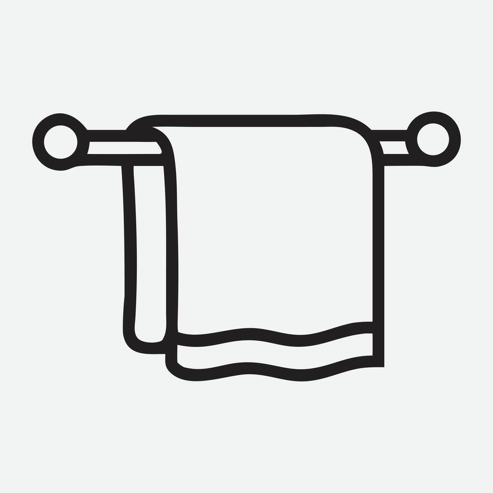 Elegant and Minimalist Towel Rack Icon in Clean Line Art Style vector