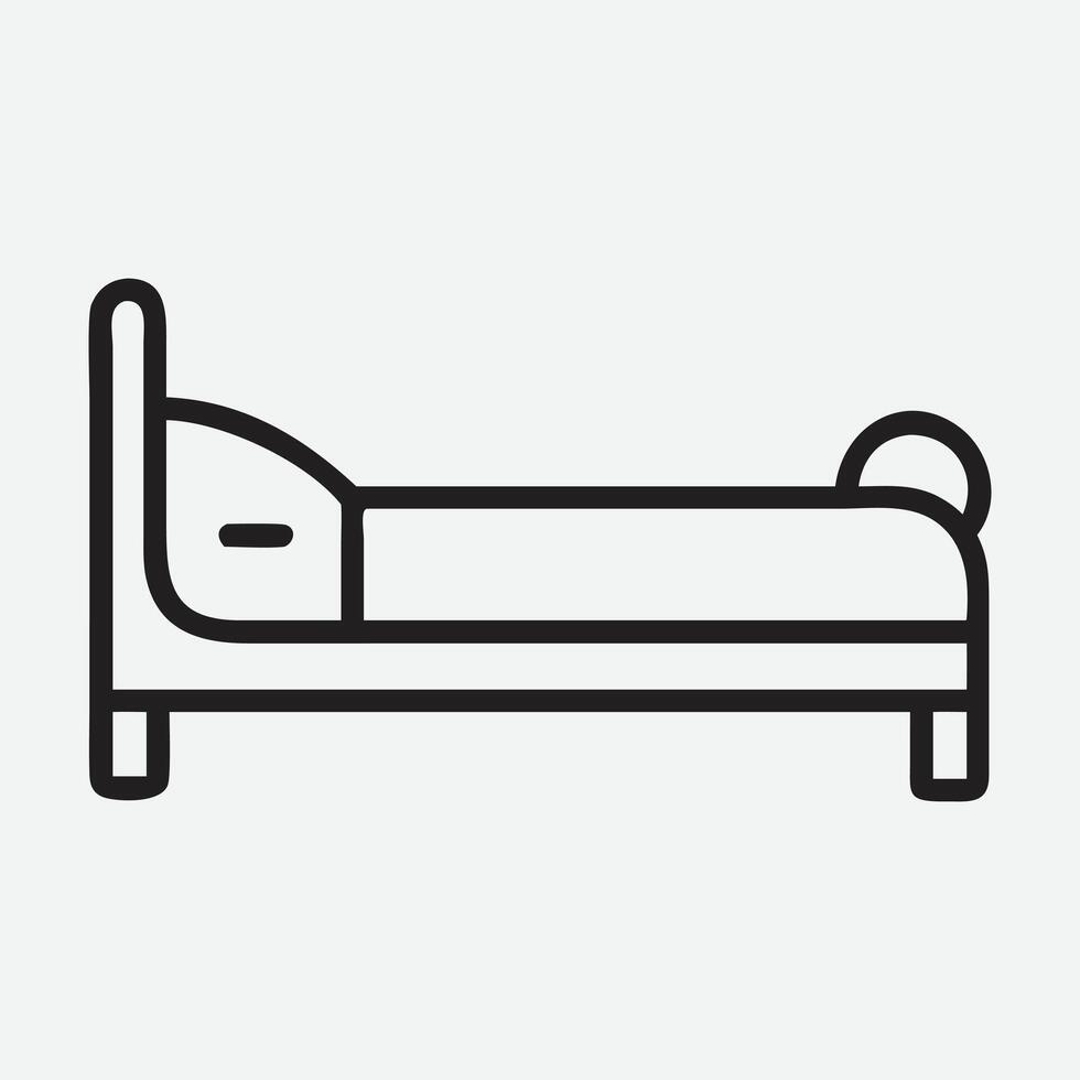 Stylish Daybed with Trundle Icon in Elegant Line Art Style vector