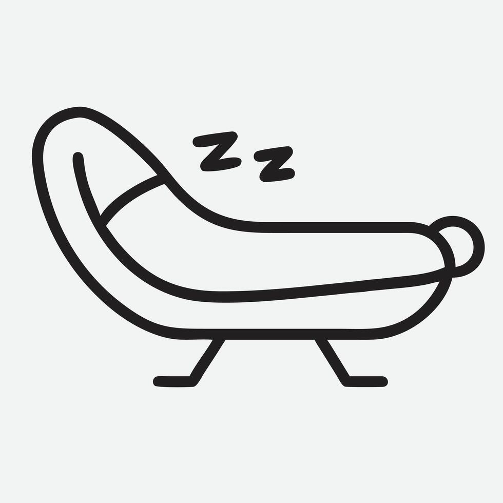 Stylish Sleeper Chair Icon in Elegant Line Art Style vector