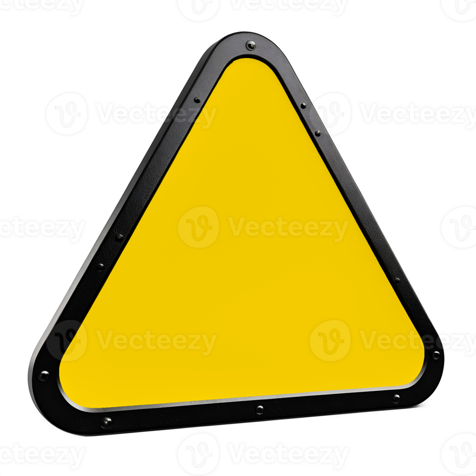 Yellow triangle Blank signpost with Black Border, warning sign with black frame for various Traffic Sign. png