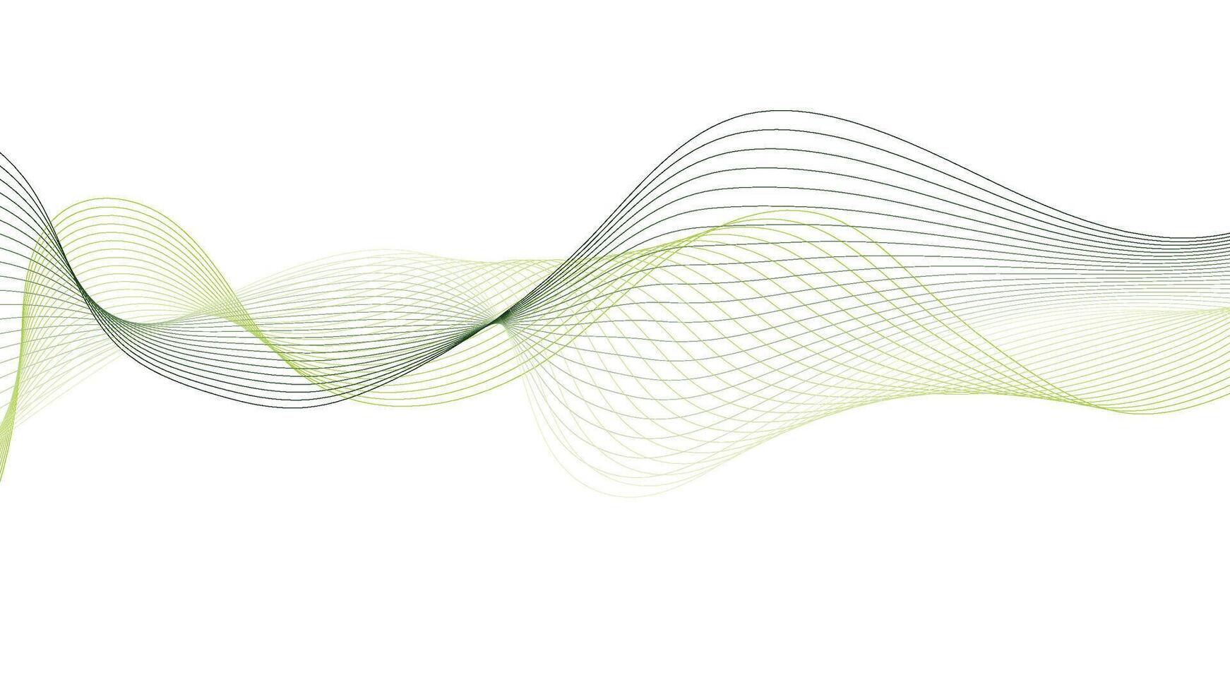 Green Abstract Wave Line Background. Smooth Flowing Curve Design vector