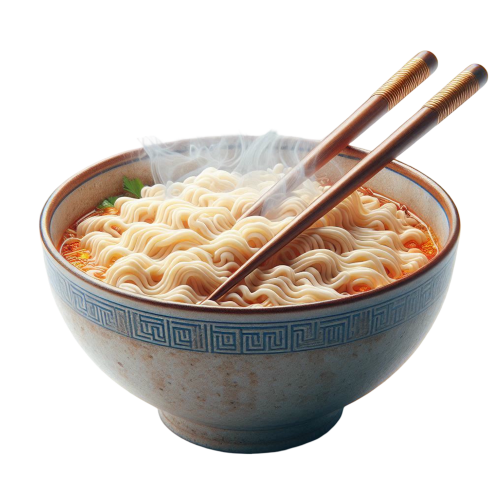 Steaming Bowl of Ramen with Chopsticks png