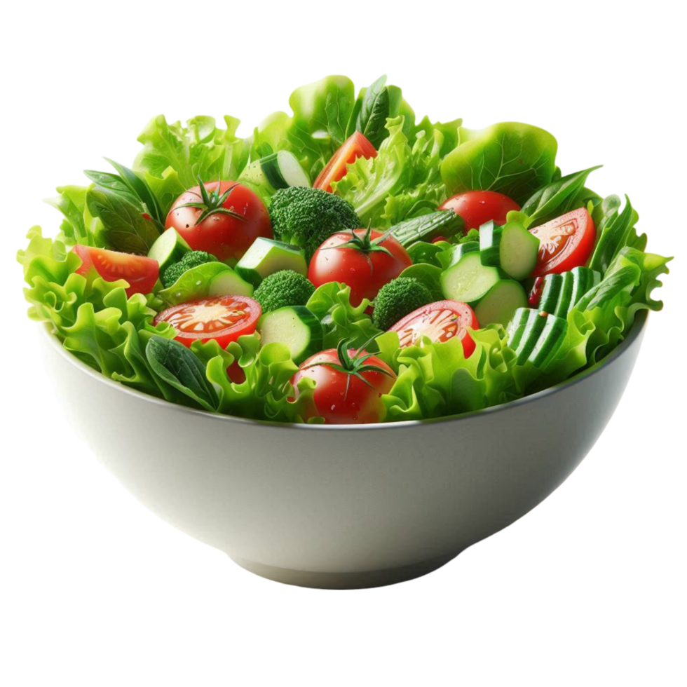 Fresh Green Salad in White Bowl png