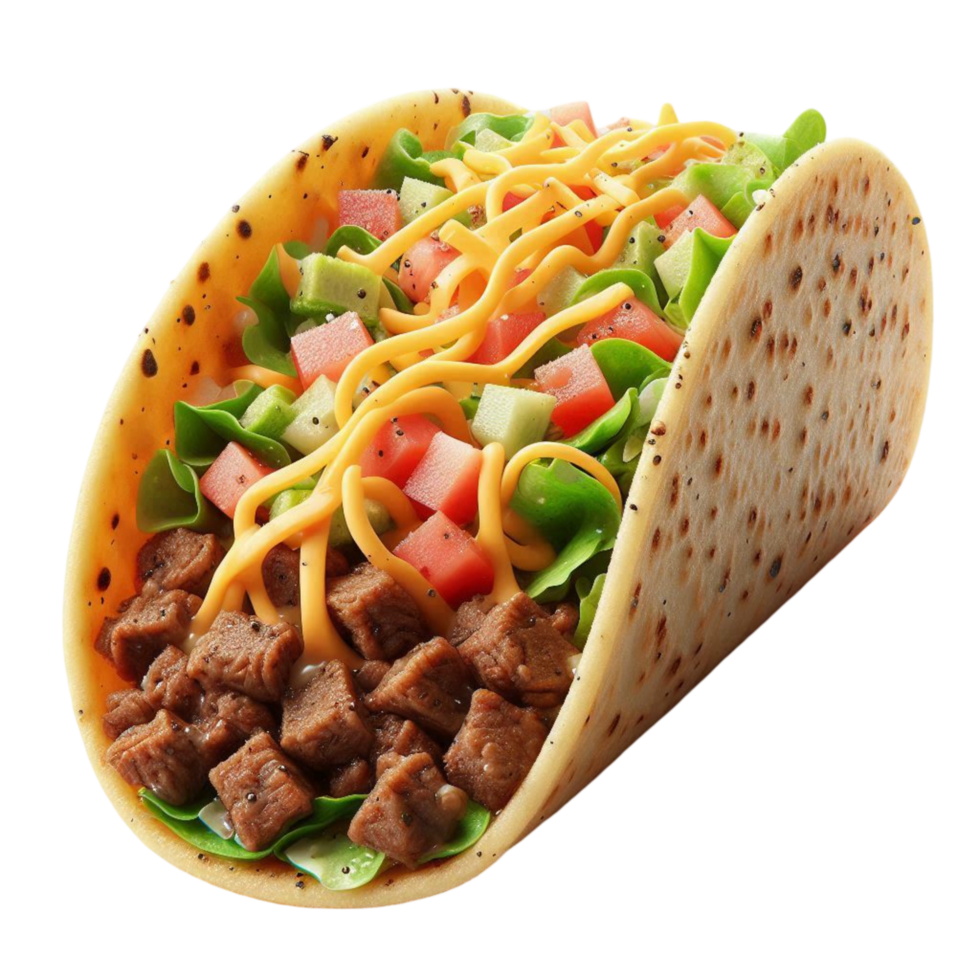 Taco with Lettuce and Cheese png