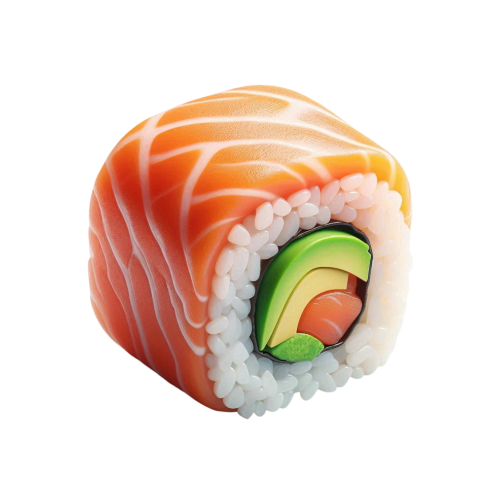 Salmon Sushi Roll with Avocado png