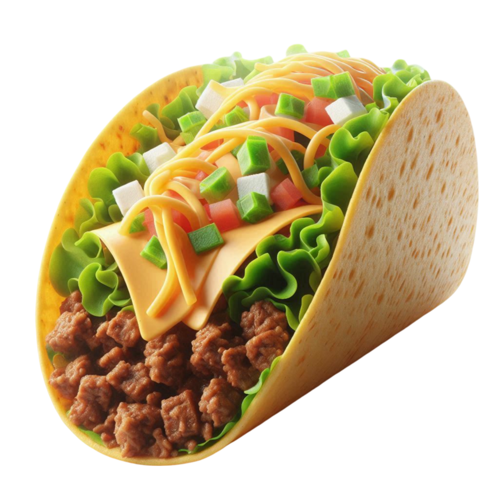 Cheesy Taco with Ground Beef png