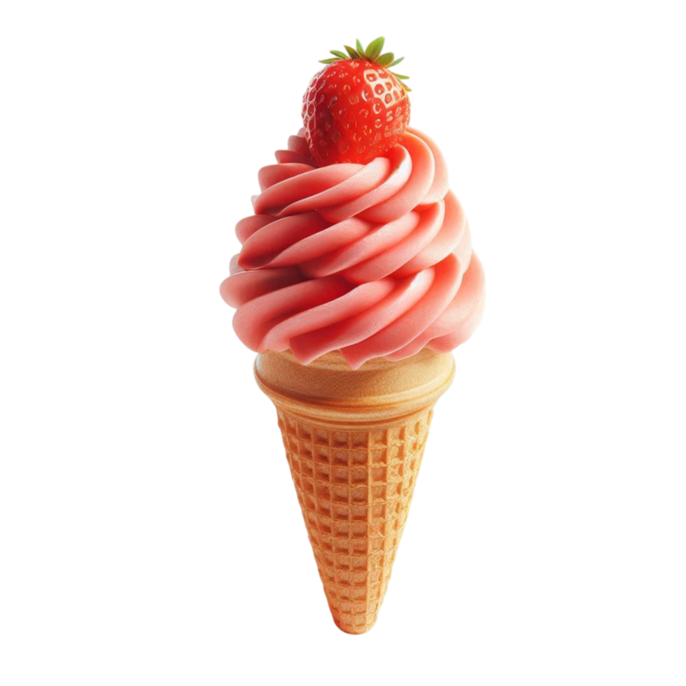Strawberry Pink Ice Cream Cone png