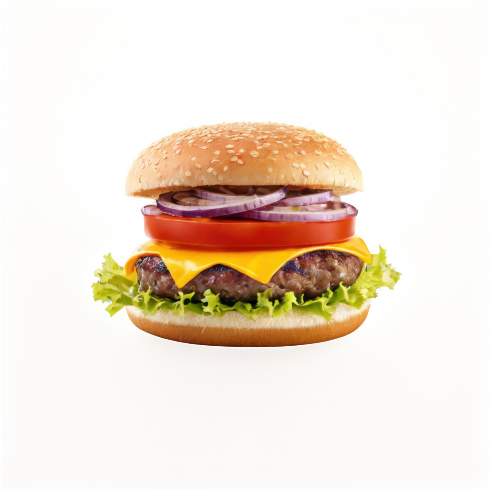 Juicy cheeseburger with fresh toppings perfect for lunch or dinner recipe idea png