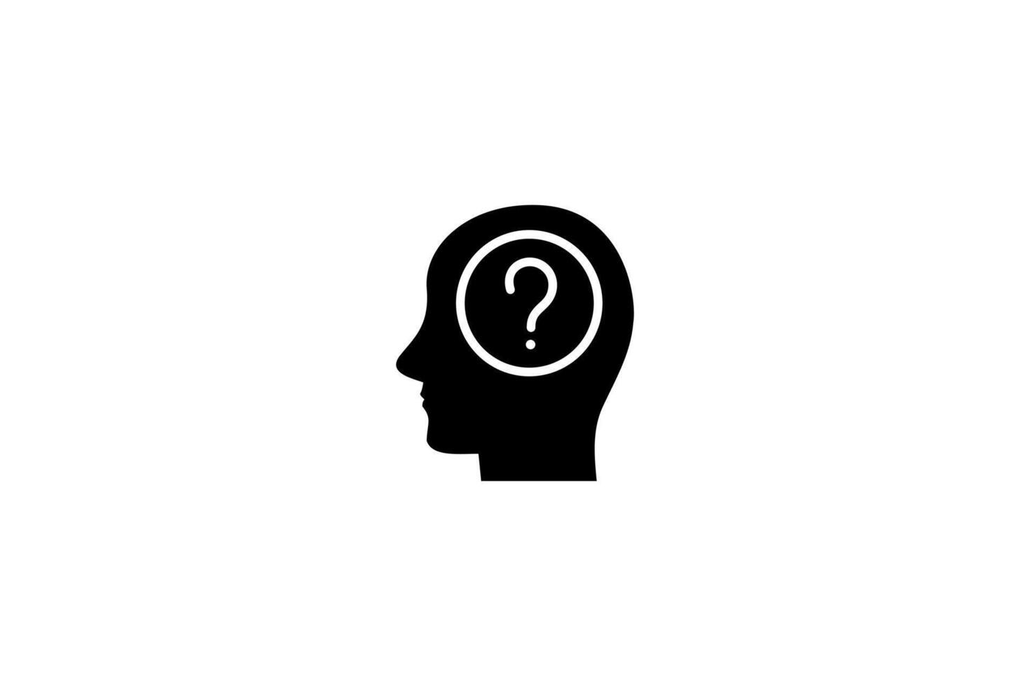 Silhouette of a Head with a Question Mark icon vector