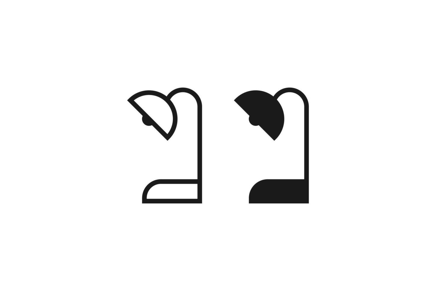 table lamp icon line and flat vector