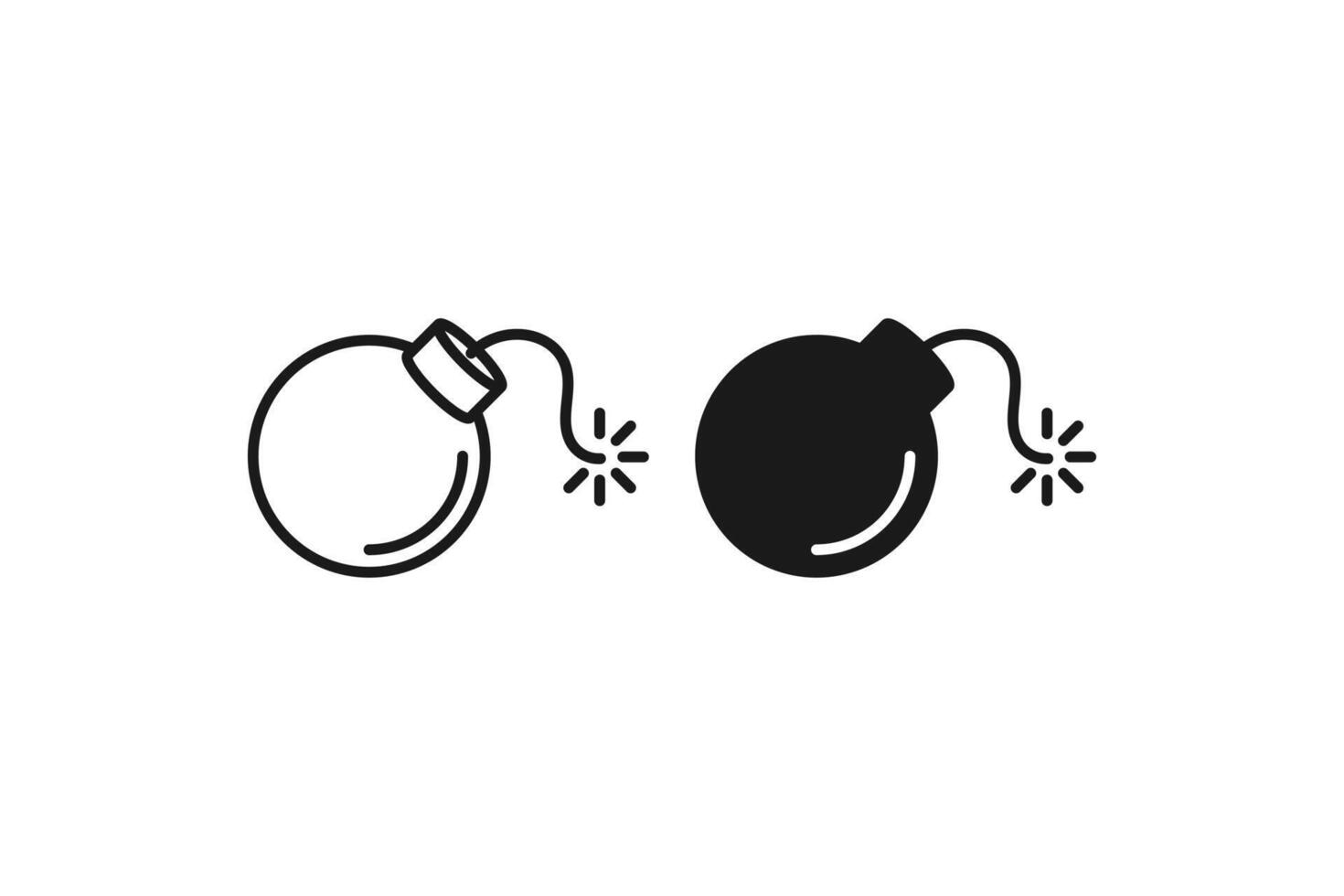 bomb icon line and flat design vector