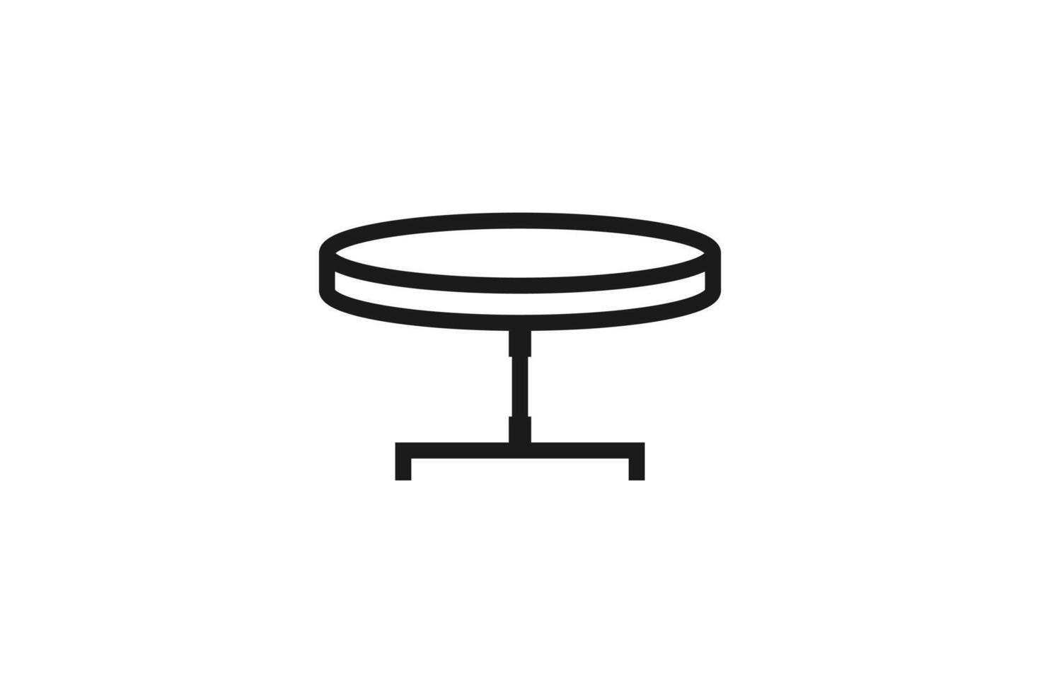 round table icon line design vector