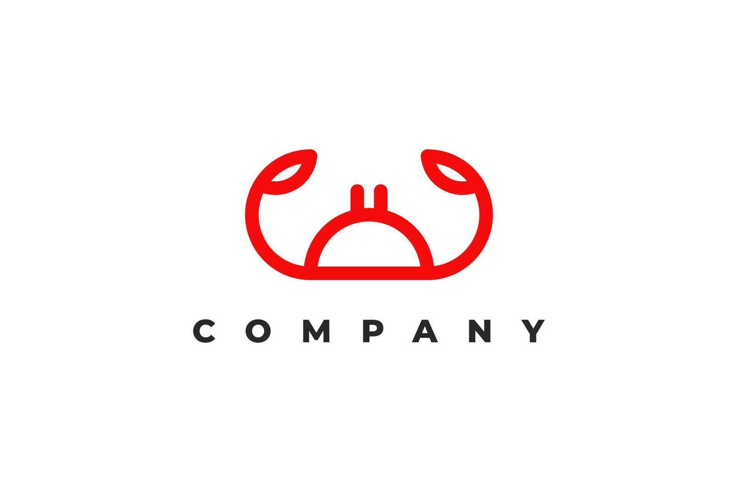 red crab minimal logo design vector