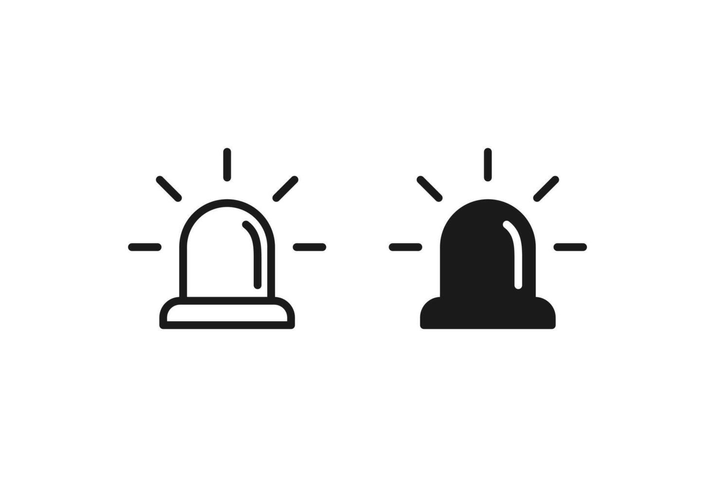 siren icon line and flat icon vector